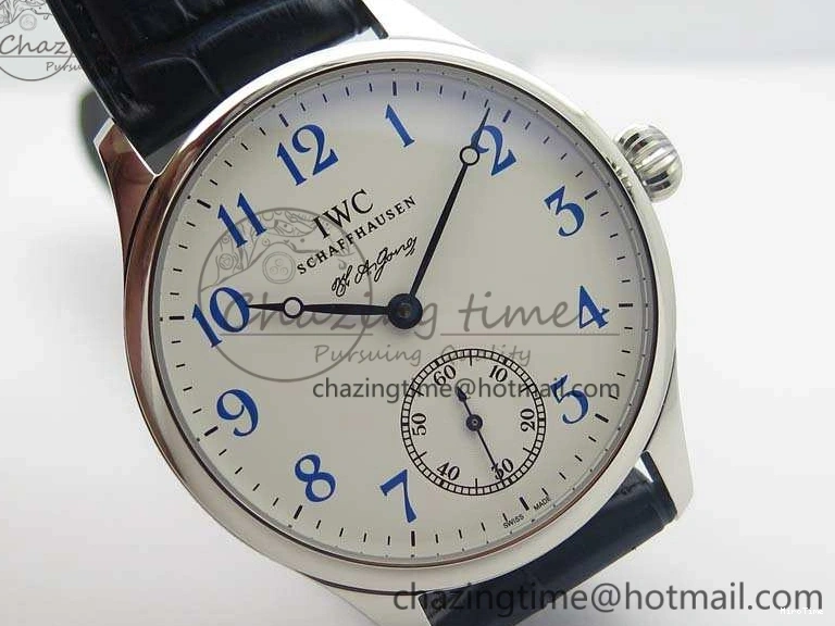MIROTIME 0101 Portuguese Fa Jones IW544203 SS GSF 1:1 Best Edition White Dial On Leather Strap Trendsetting 7235